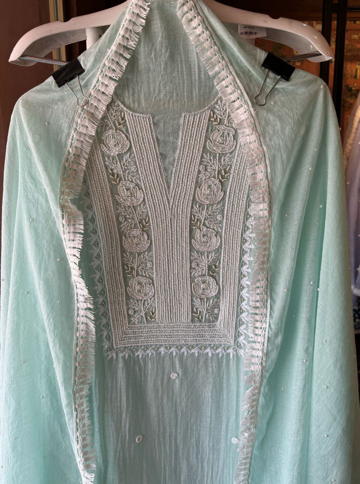 Pure Mul cotton chanderi Unstitched suit