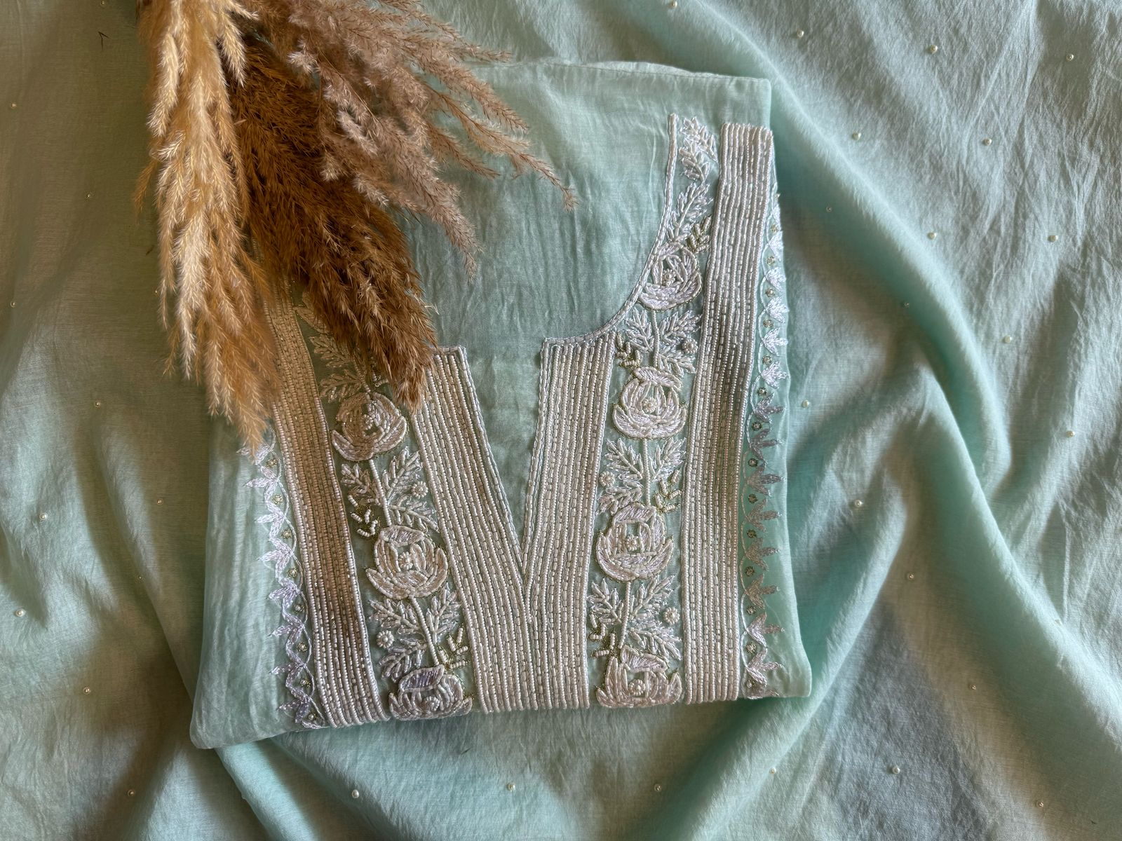 Pure Mul cotton chanderi Unstitched suit