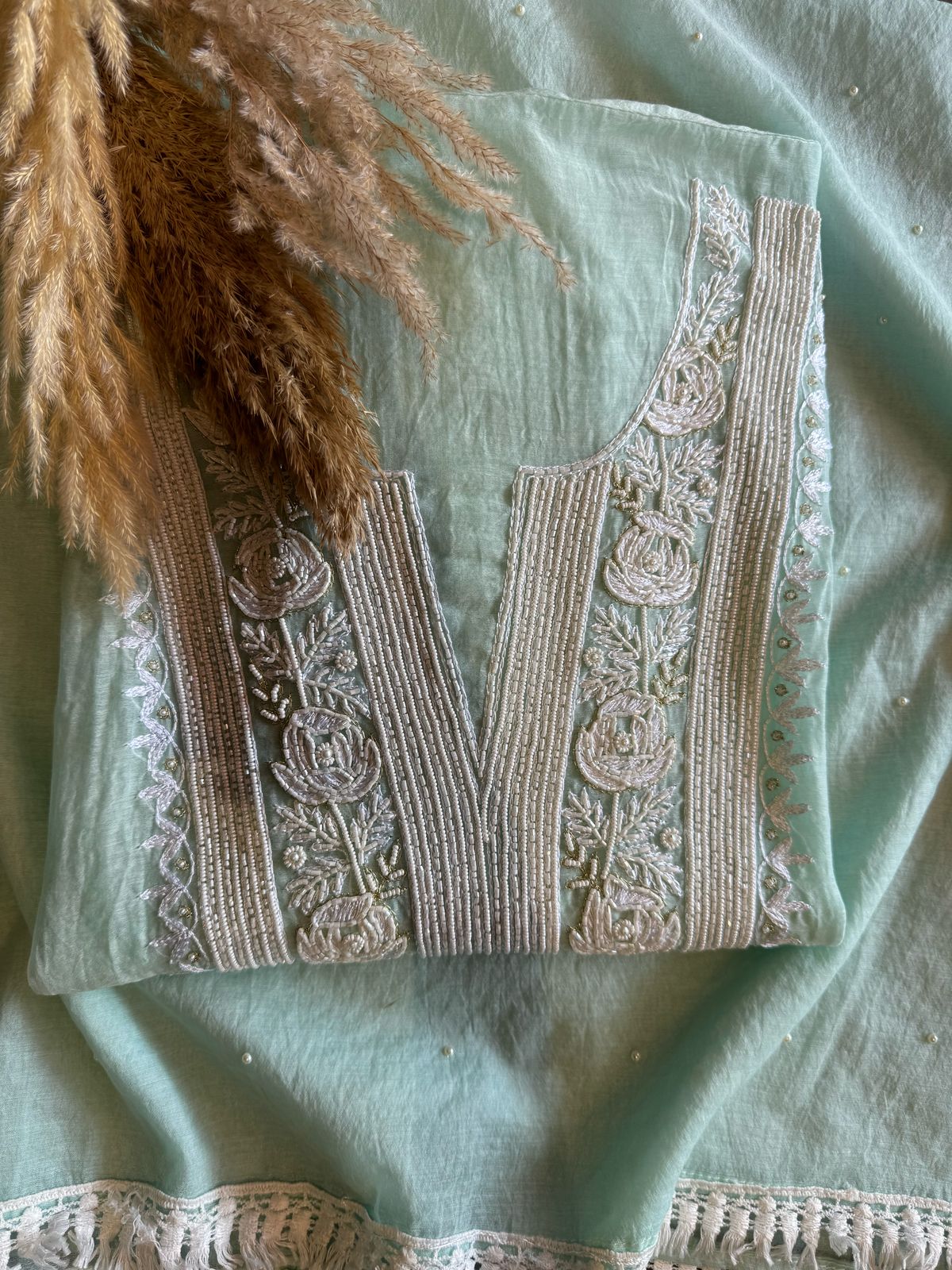 Pure Mul cotton chanderi Unstitched suit