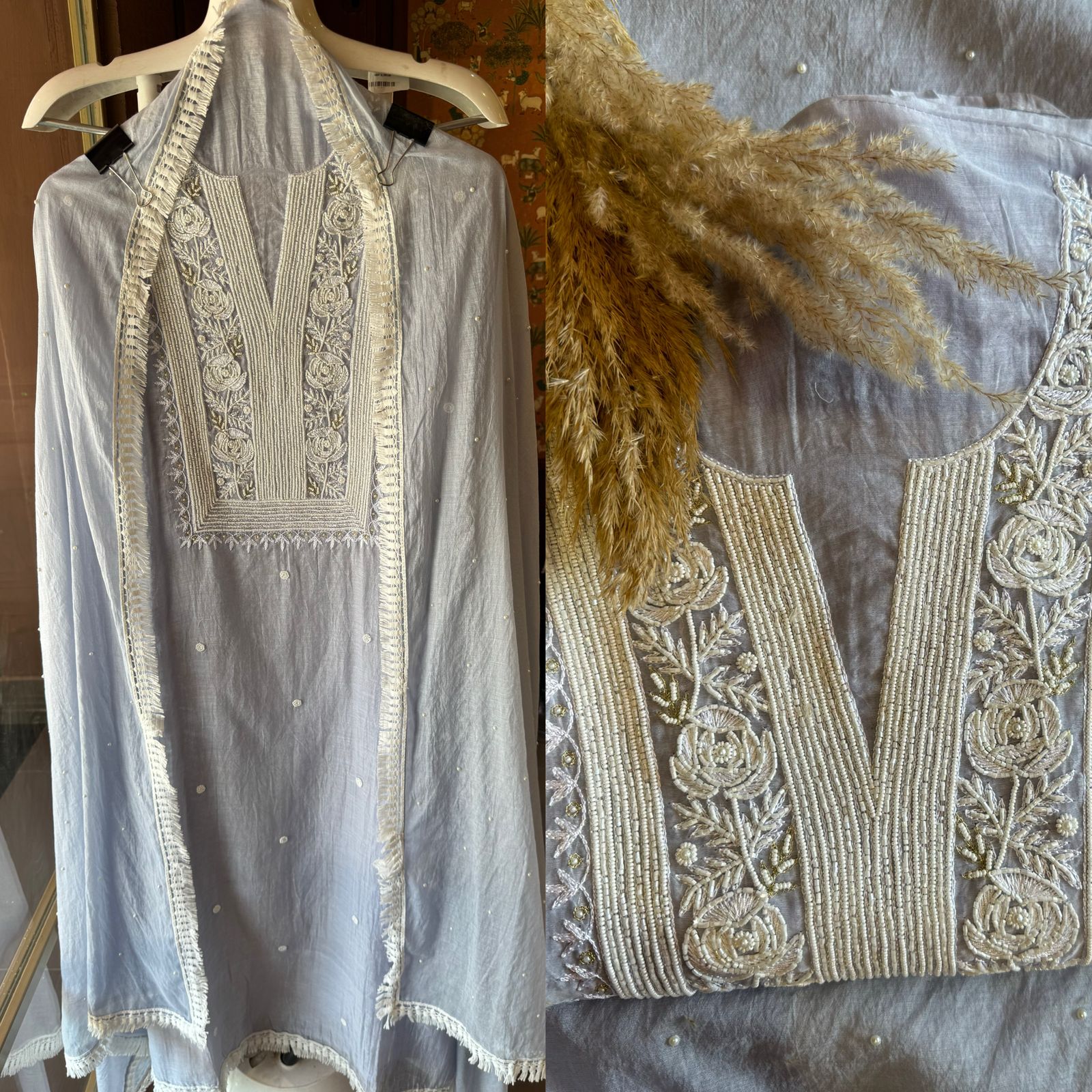 Pure Mul cotton chanderi Unstitched suit