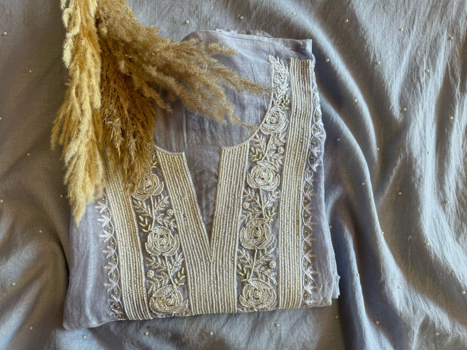 Pure Mul cotton chanderi Unstitched suit