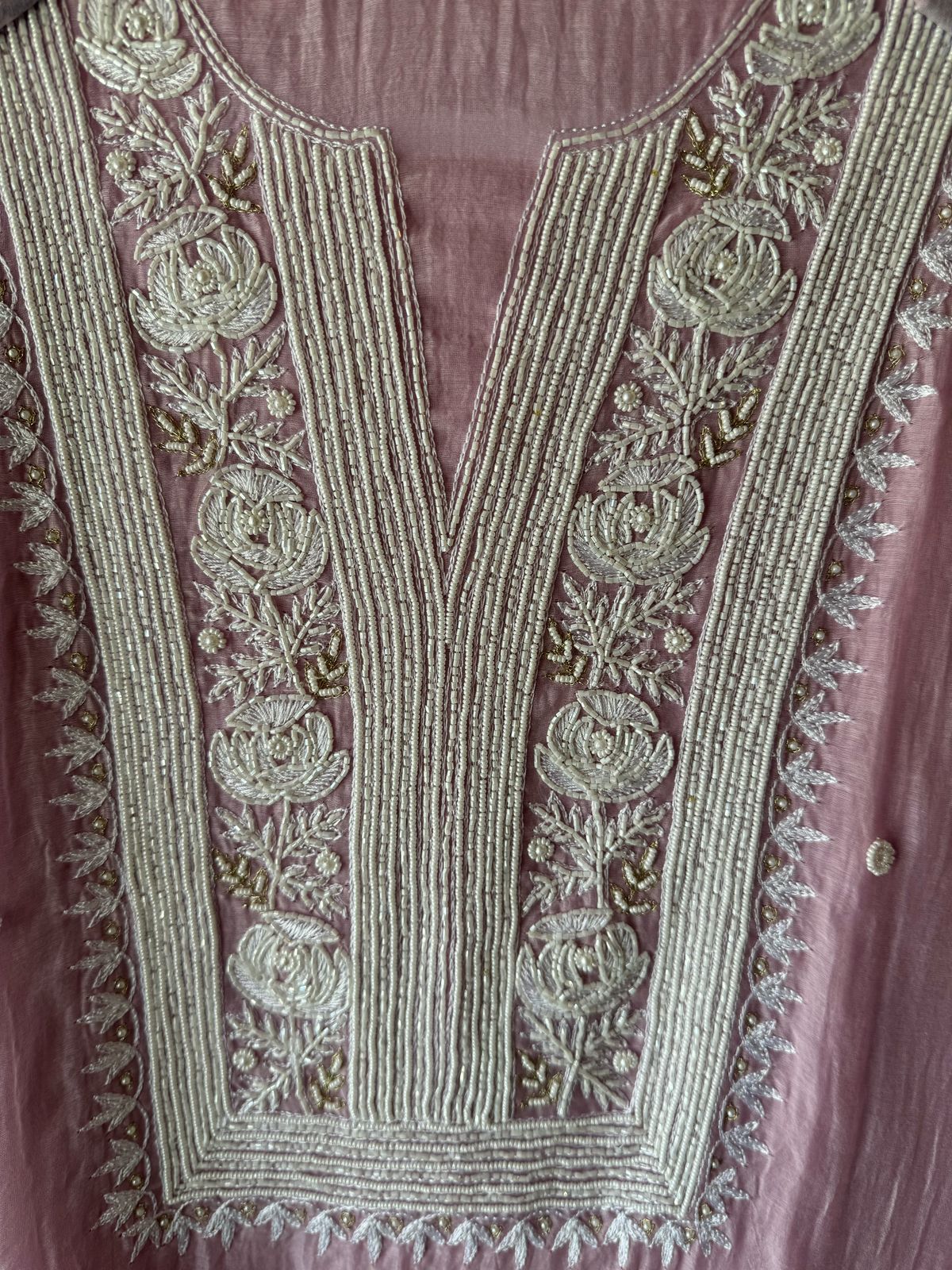 Pure Mul cotton chanderi Unstitched suit