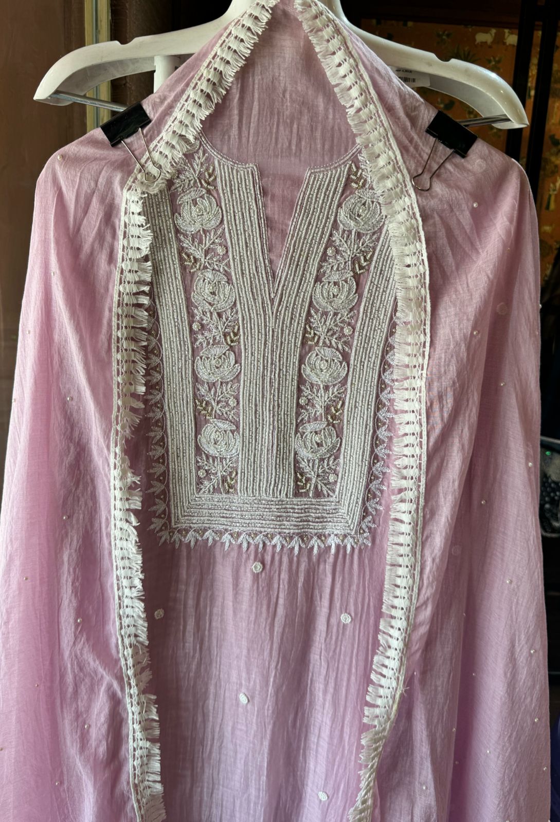 Pure Mul cotton chanderi Unstitched suit