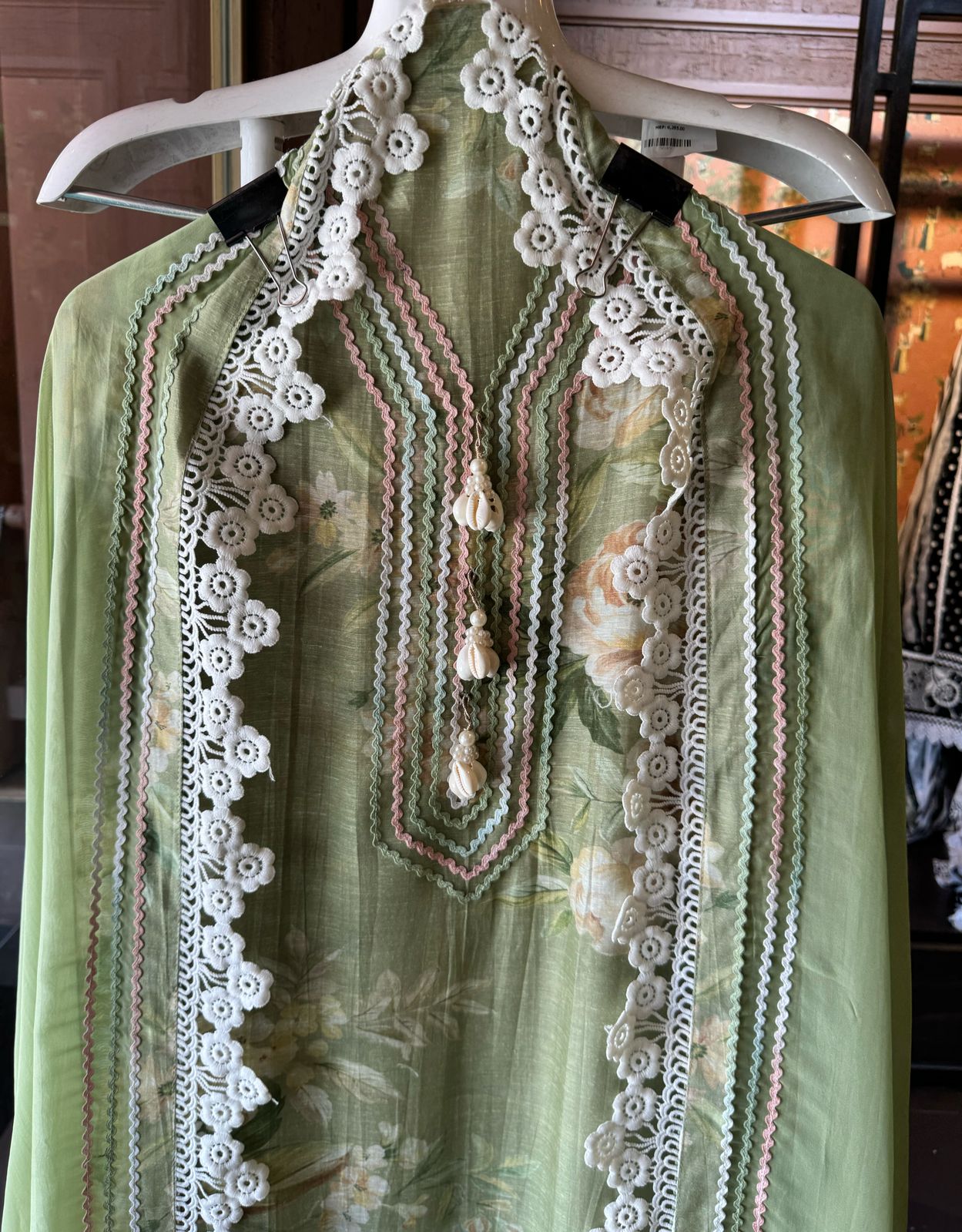 Shop Our New Floral linen digital prints with Multi coloured laces