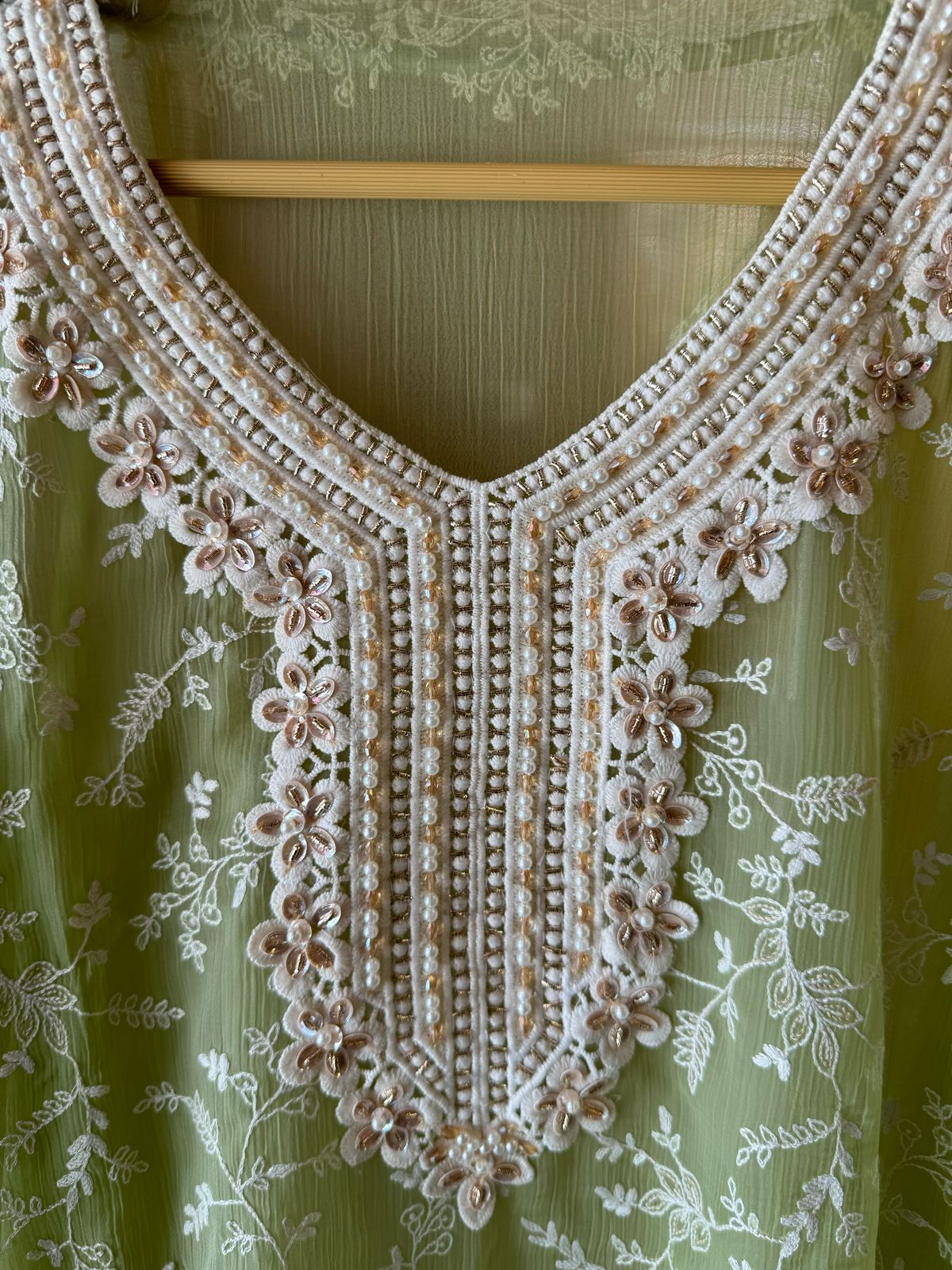 Crushed chiffon unstitched Suit