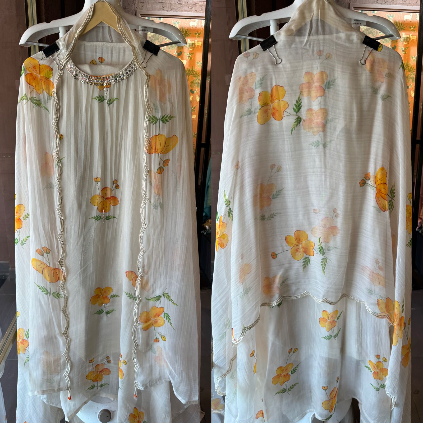 Soft organza Unstitched Suit