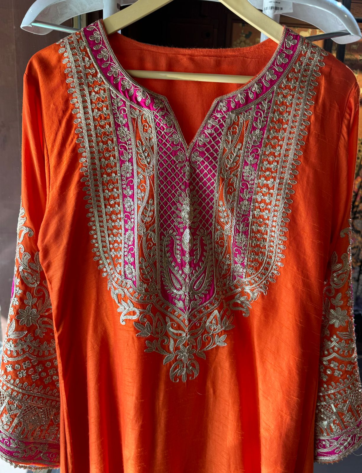 Pure 100% raw silk Kurta