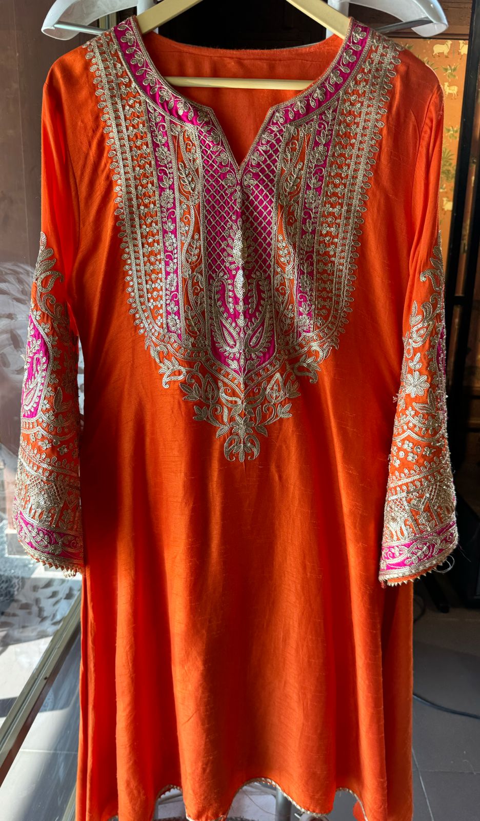 Pure 100% raw silk Kurta