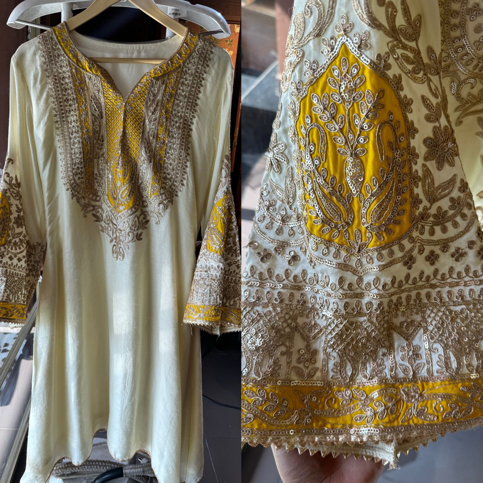 Pure 100% raw silk Kurta