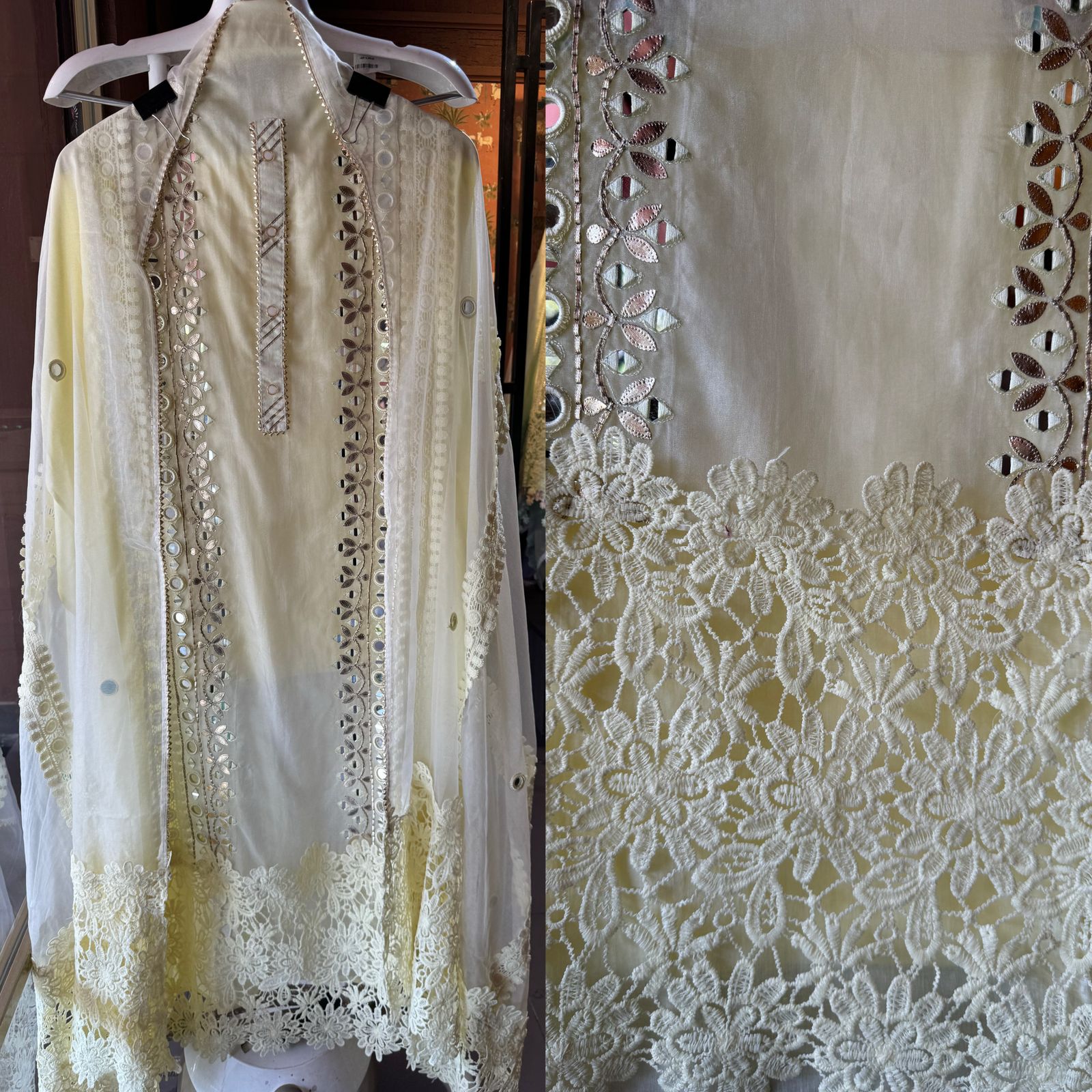 Mul cotton Suit with with designer front panel