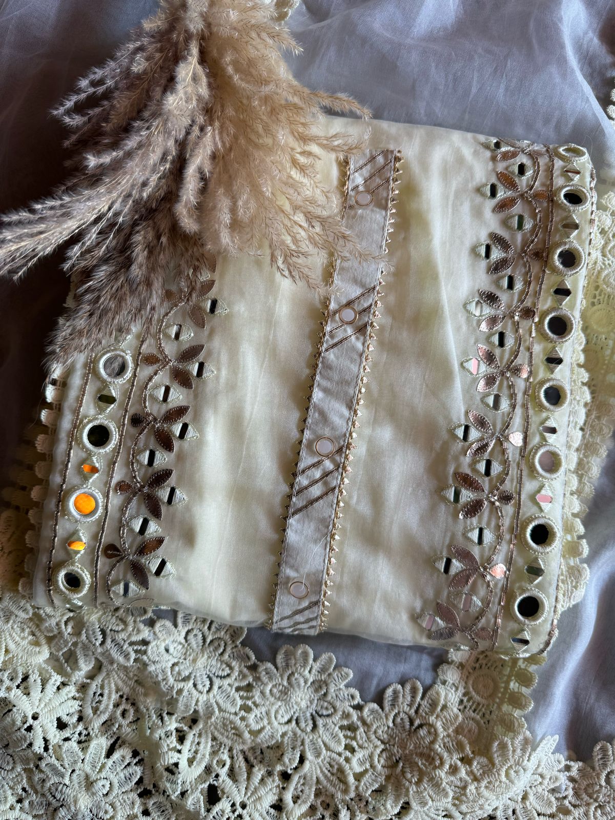 Mul cotton Suit with with designer front panel