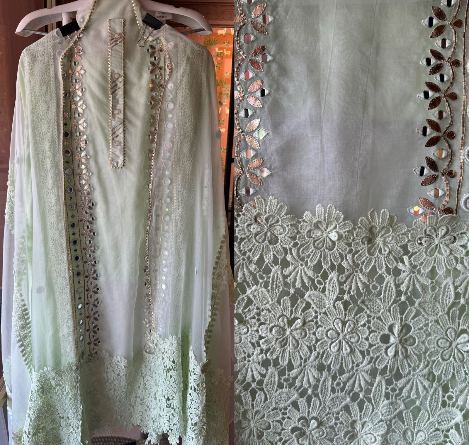 Mul cotton Suit with with designer front panel