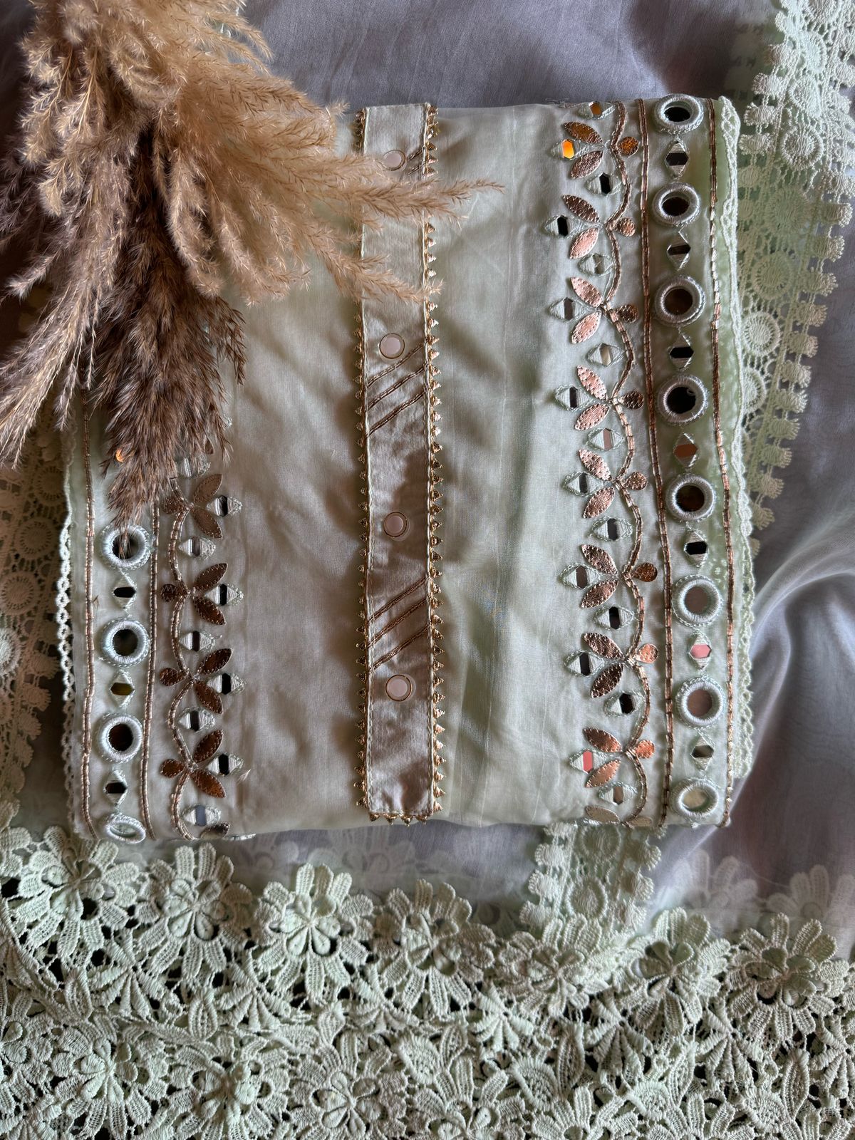 Mul cotton Suit with with designer front panel