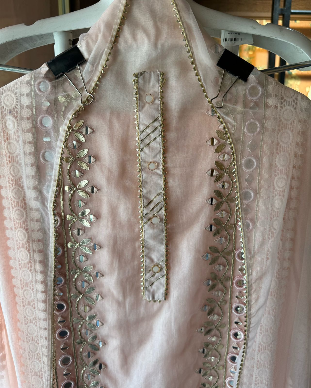 Mul cotton Suit with with designer front panel with Gotta work