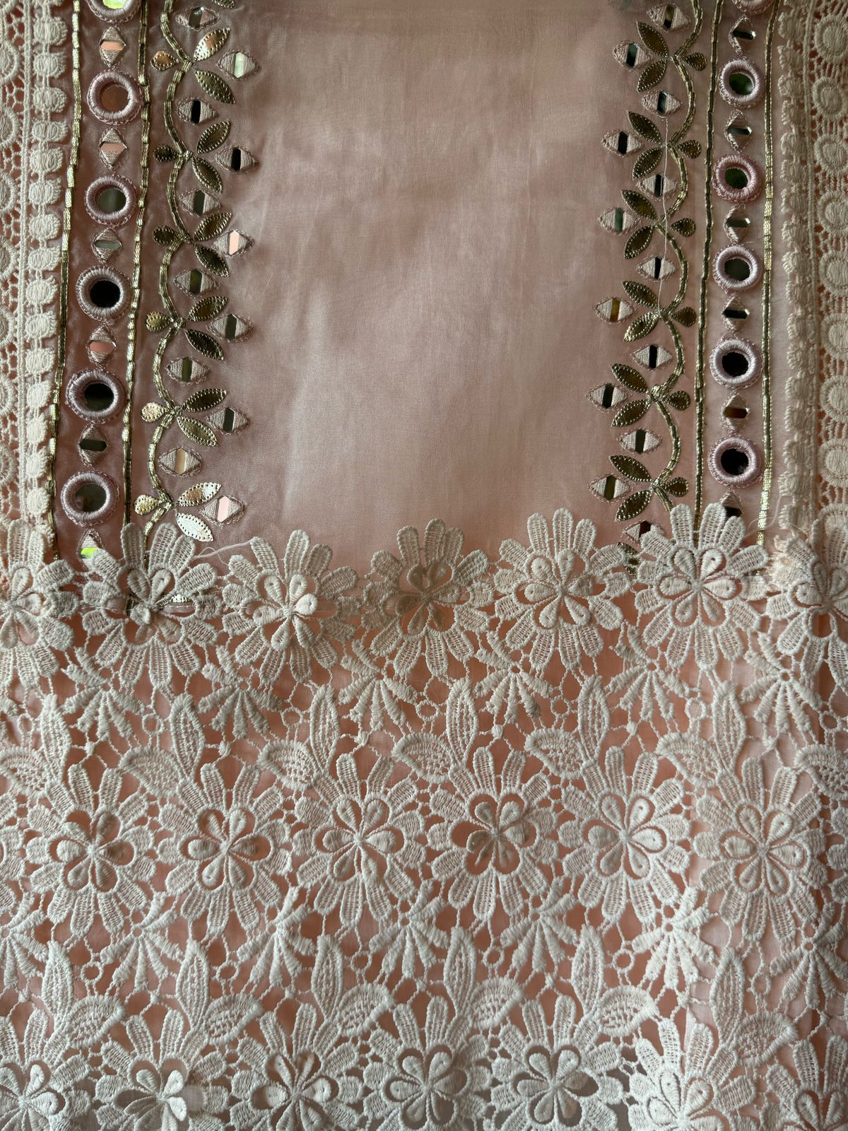 Mul cotton Suit with with designer front panel with Gotta work