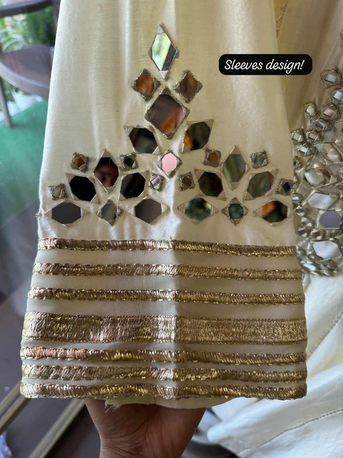 Mul cotton chanderi Anarkali With very gorgeous mirror