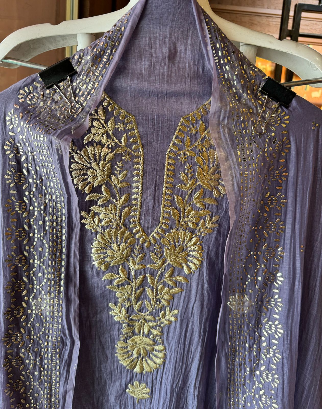 Shop Our latest Mul Chanderi Articles with pitta work