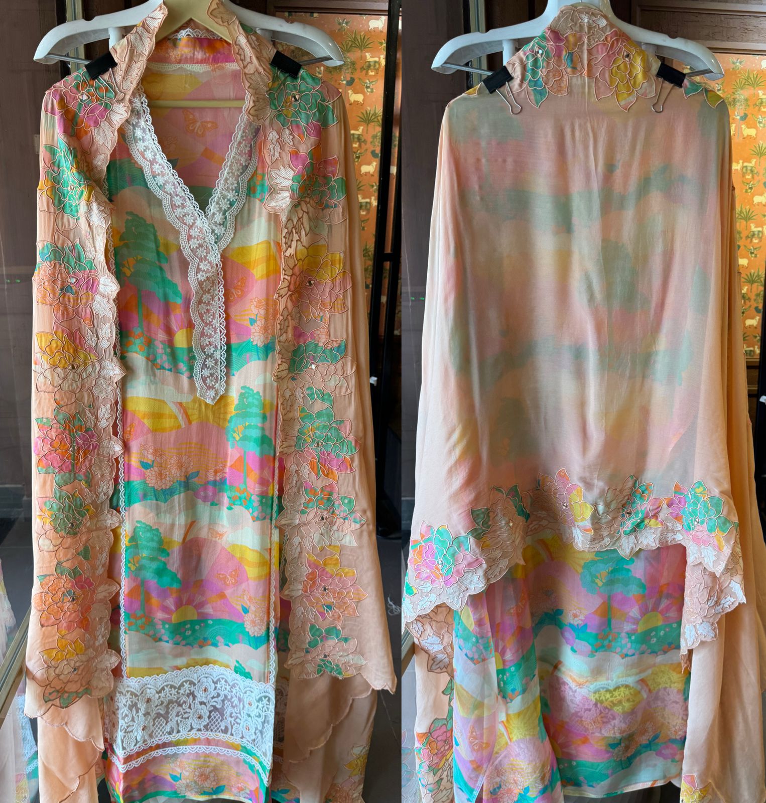 Latest launch on Orgabza with appliqué work Dupatta