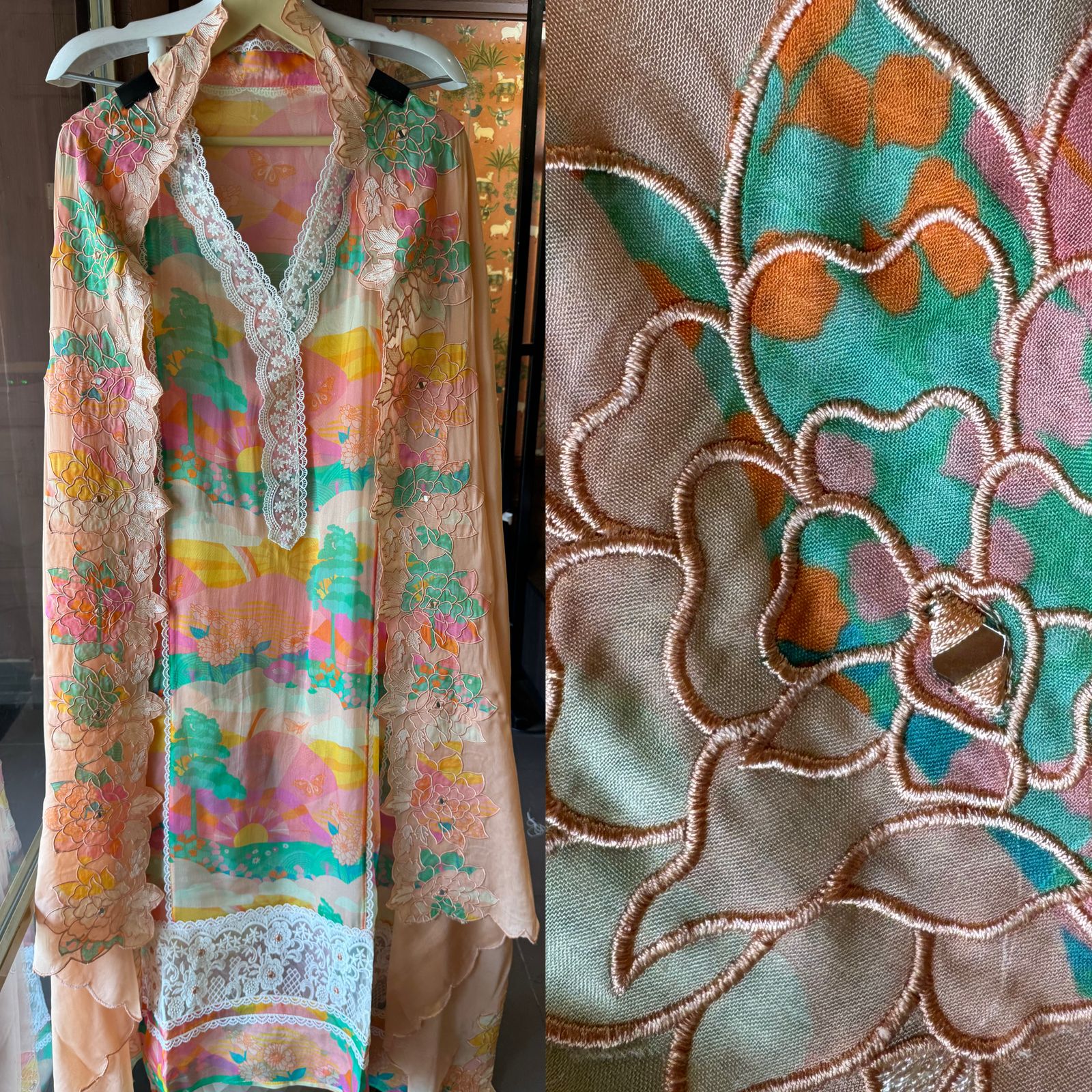 Latest launch on Orgabza with appliqué work Dupatta