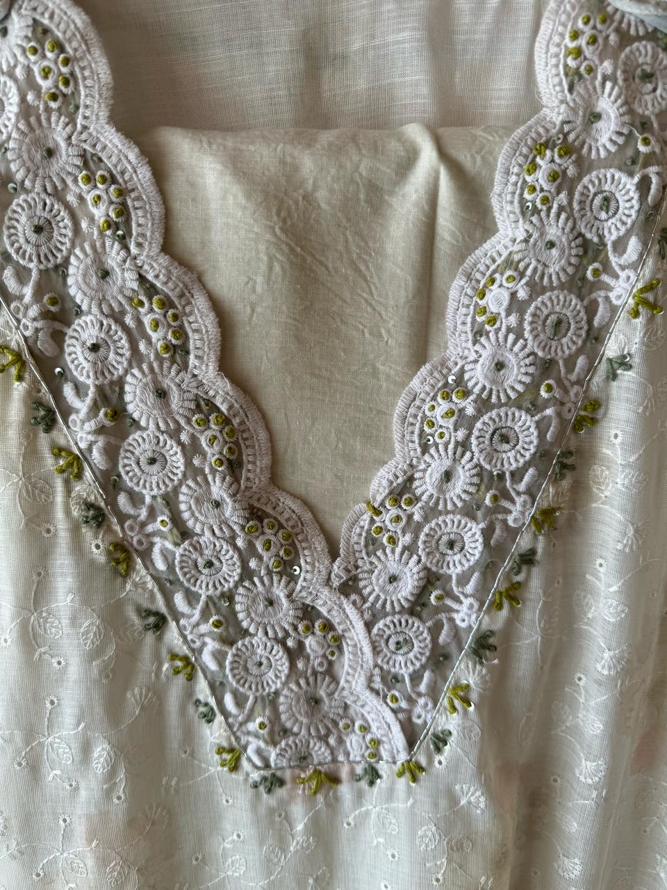 Embroidered chicken shirt Unstitched