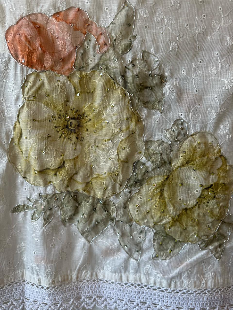 Embroidered chicken shirt Unstitched