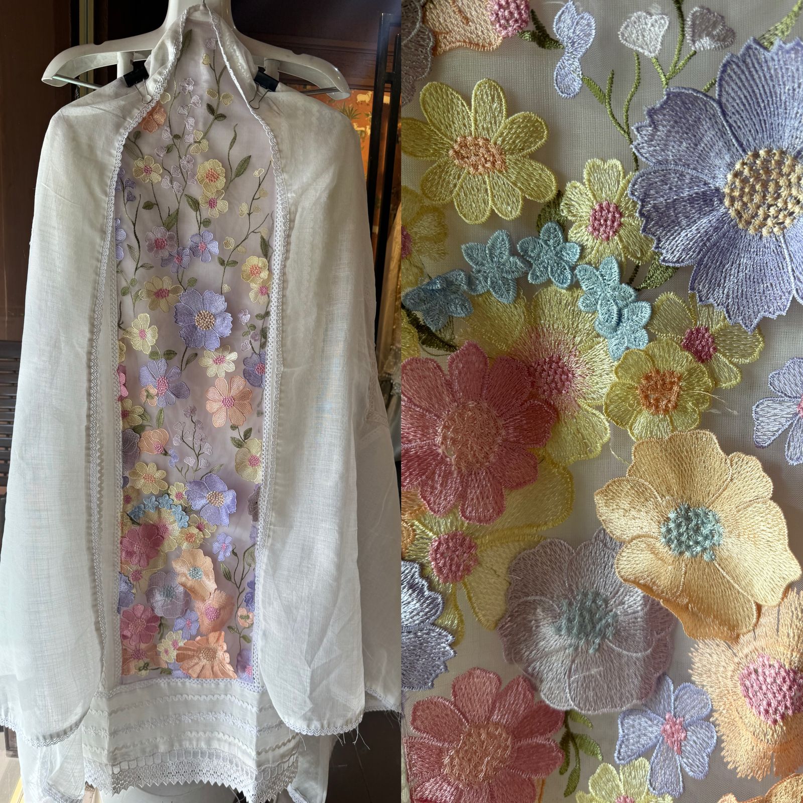 3D Multi coloured flower Designer front