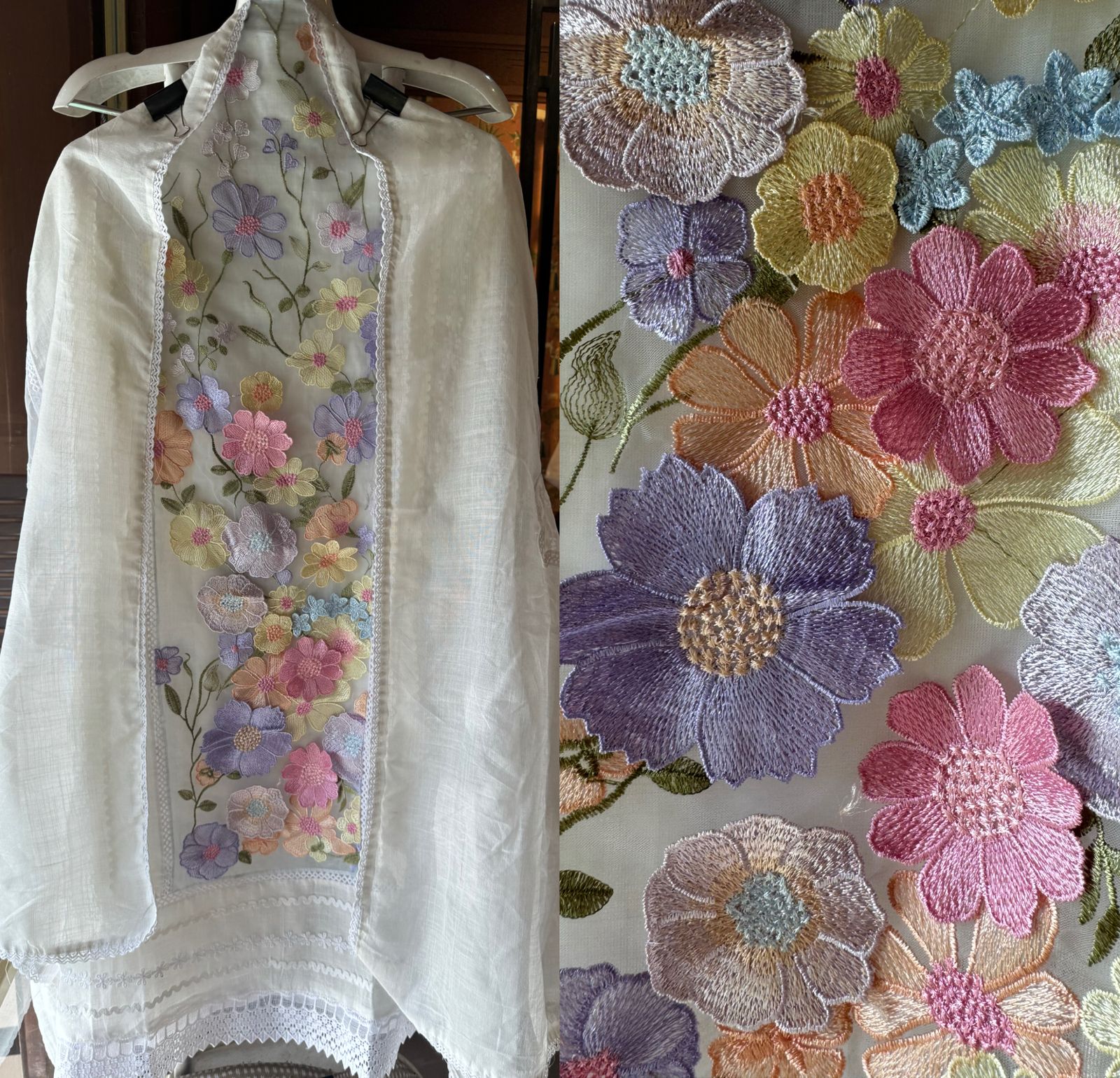 3D Multi coloured flower Designer front