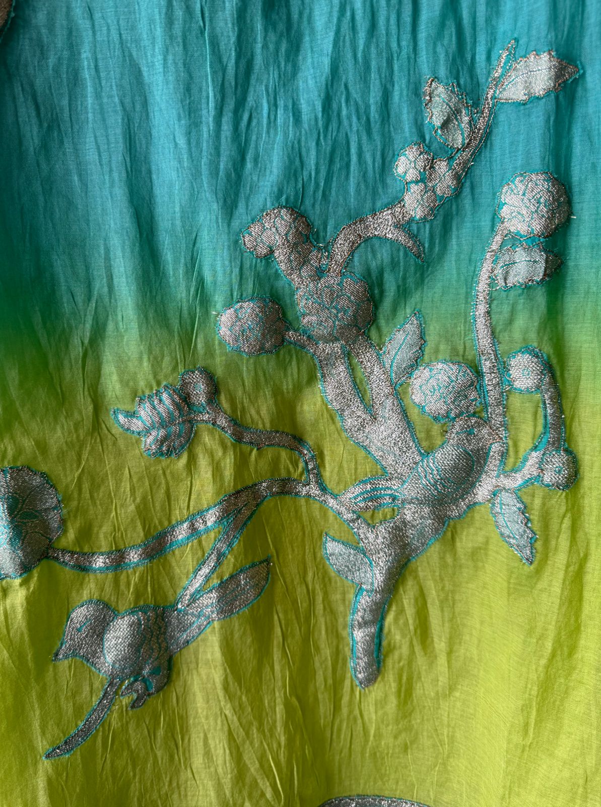 Pure mul Chanderi ombre Unstitched shirt