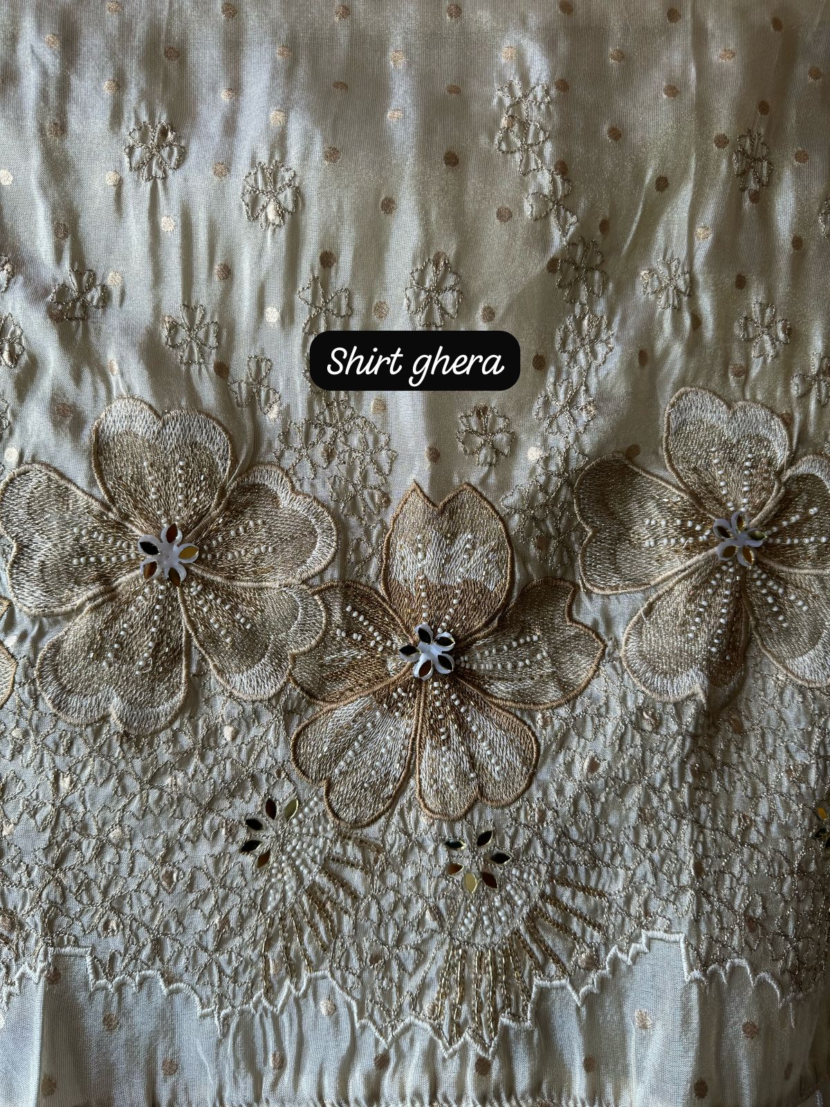 Soft shimmer tissue Unstitched Full size shirt