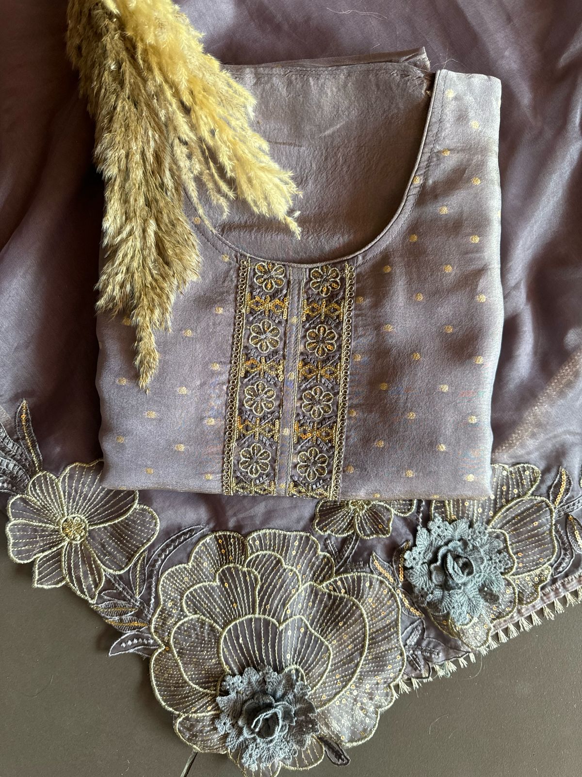 Soft shimmer tissue Unstitched Full size shirt