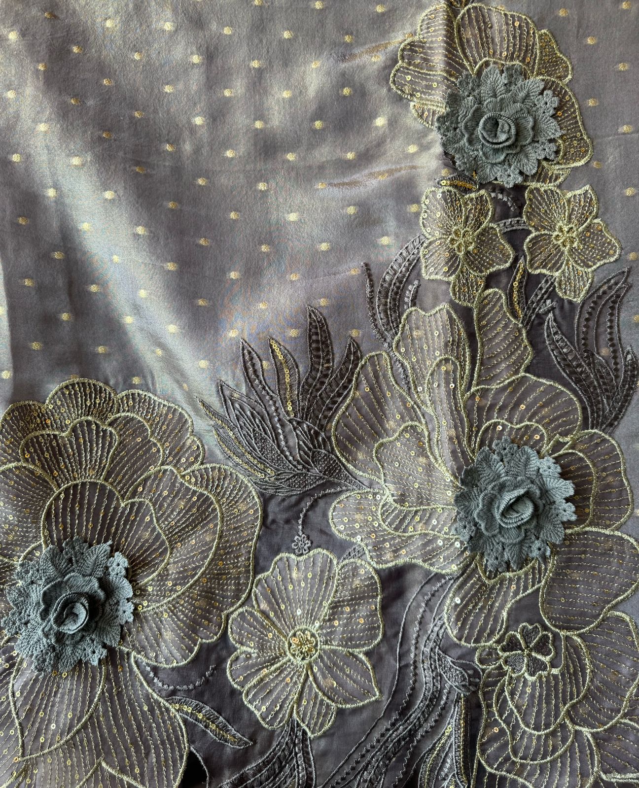 Soft shimmer tissue Unstitched Full size shirt