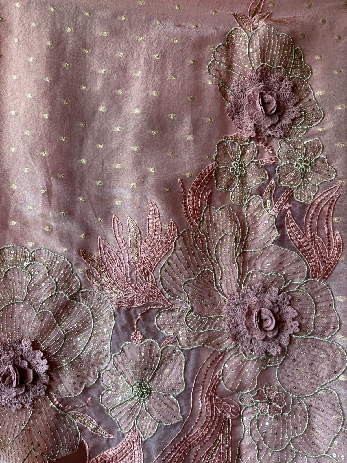 Soft shimmer tissue Unstitched Full size shirt