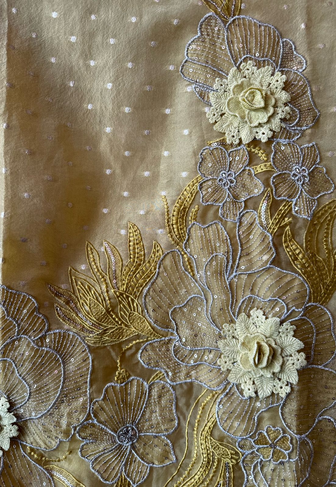 Soft shimmer tissue Unstitched Full size shirt