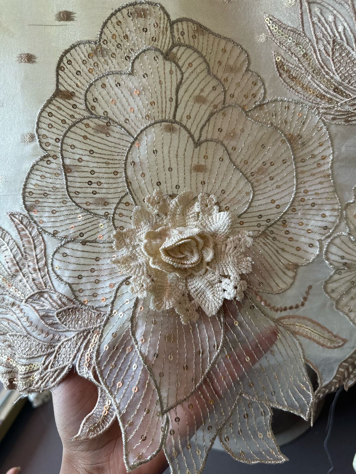 Soft shimmer tissue Unstitched Full size shirt