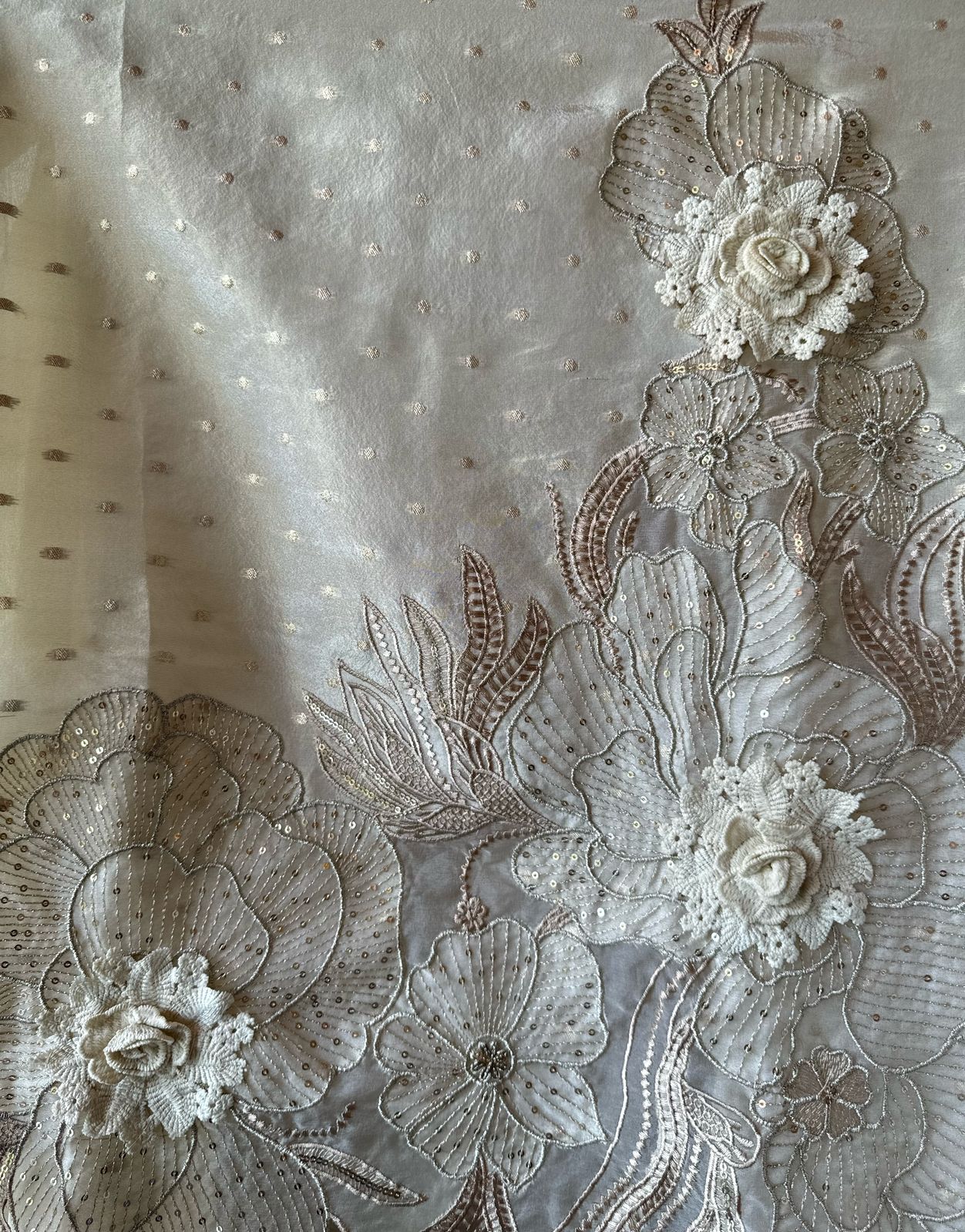 Soft shimmer tissue Unstitched Full size shirt