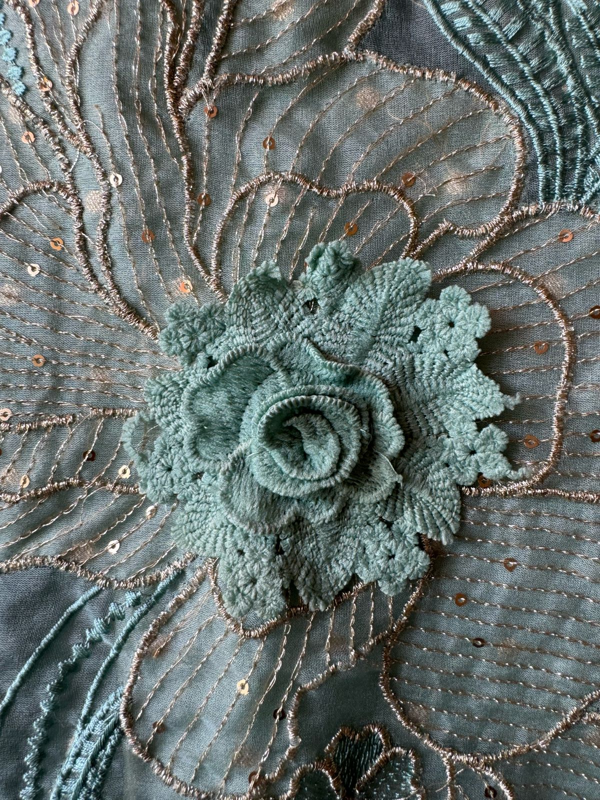 Soft shimmer tissue Unstitched Full size shirt