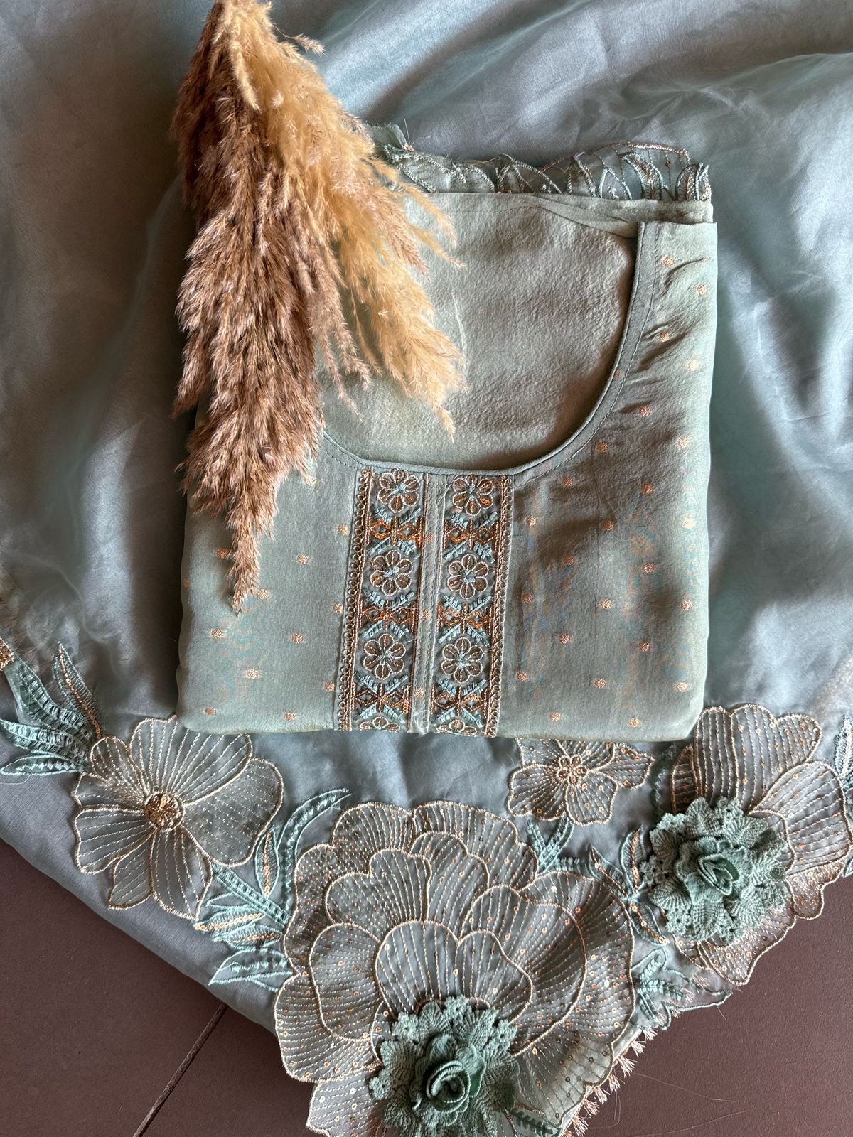 Soft shimmer tissue Unstitched Full size shirt