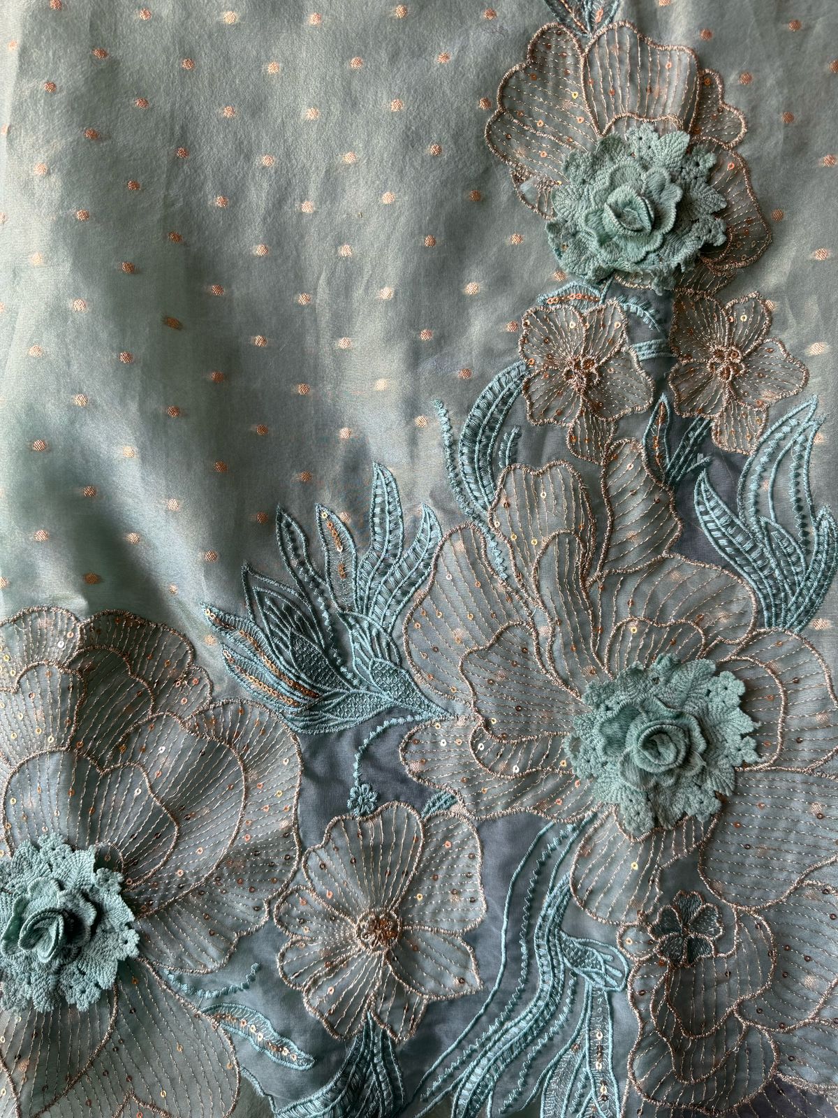 Soft shimmer tissue Unstitched Full size shirt