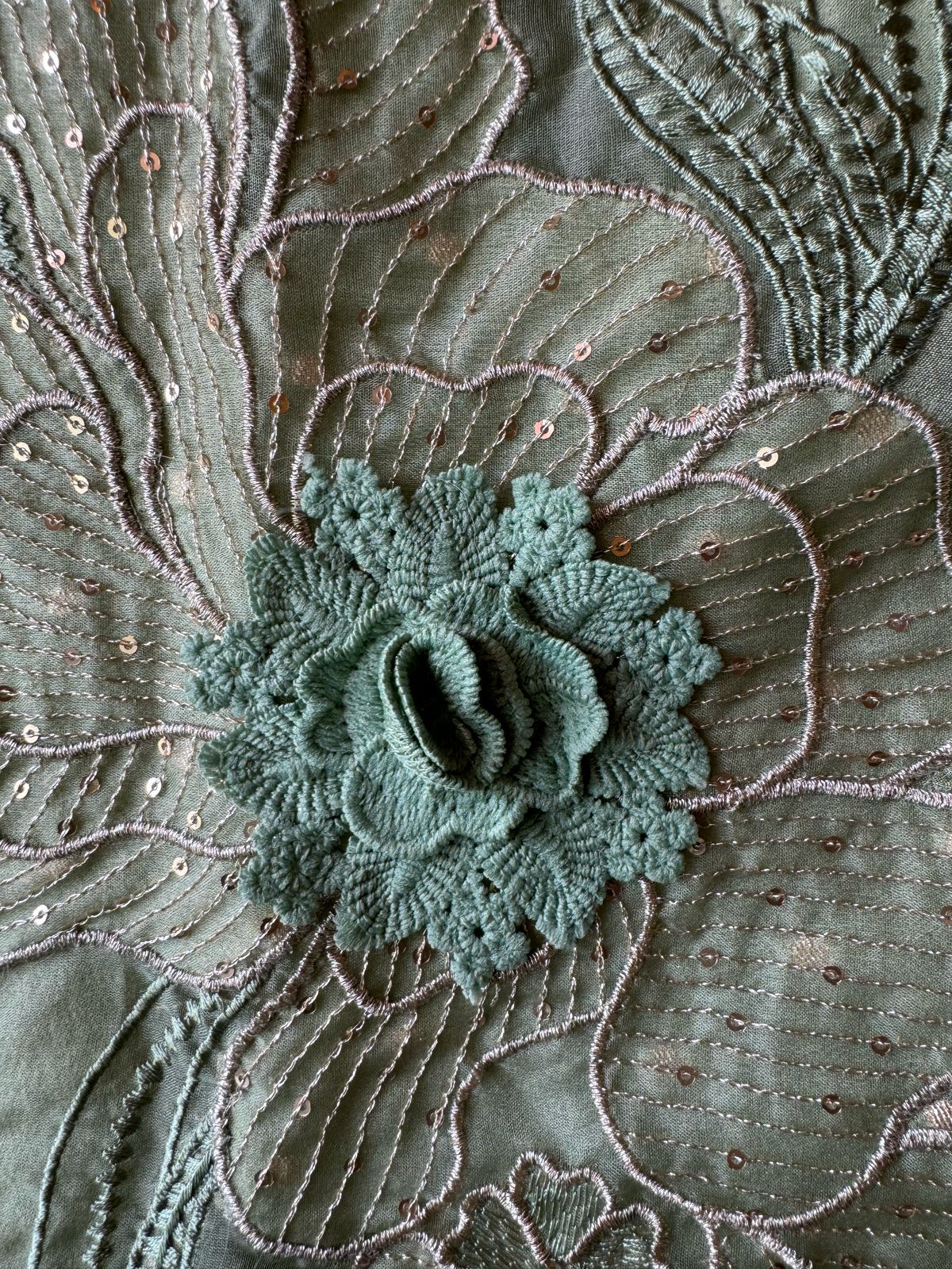 Soft shimmer tissue Unstitched Full size shirt