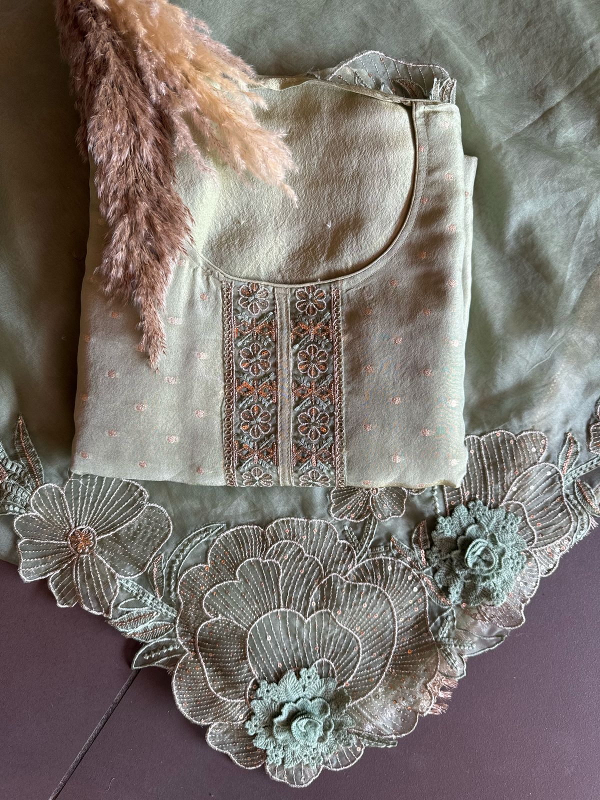 Soft shimmer tissue Unstitched Full size shirt