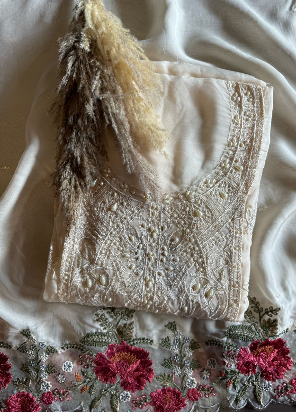 Soft and flowy organza Unstitched shirt