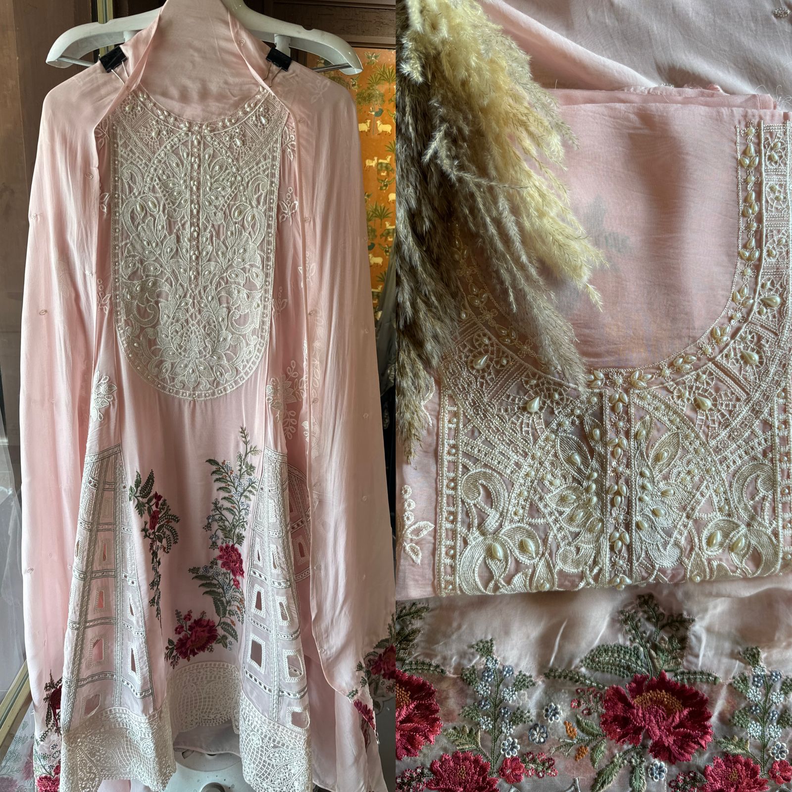 Soft and flowy organza Unstitched shirt