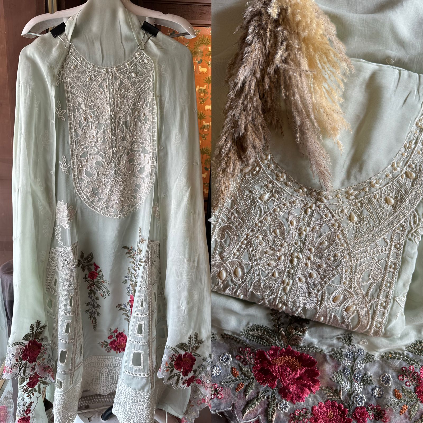 Soft and flowy organza Unstitched shirt