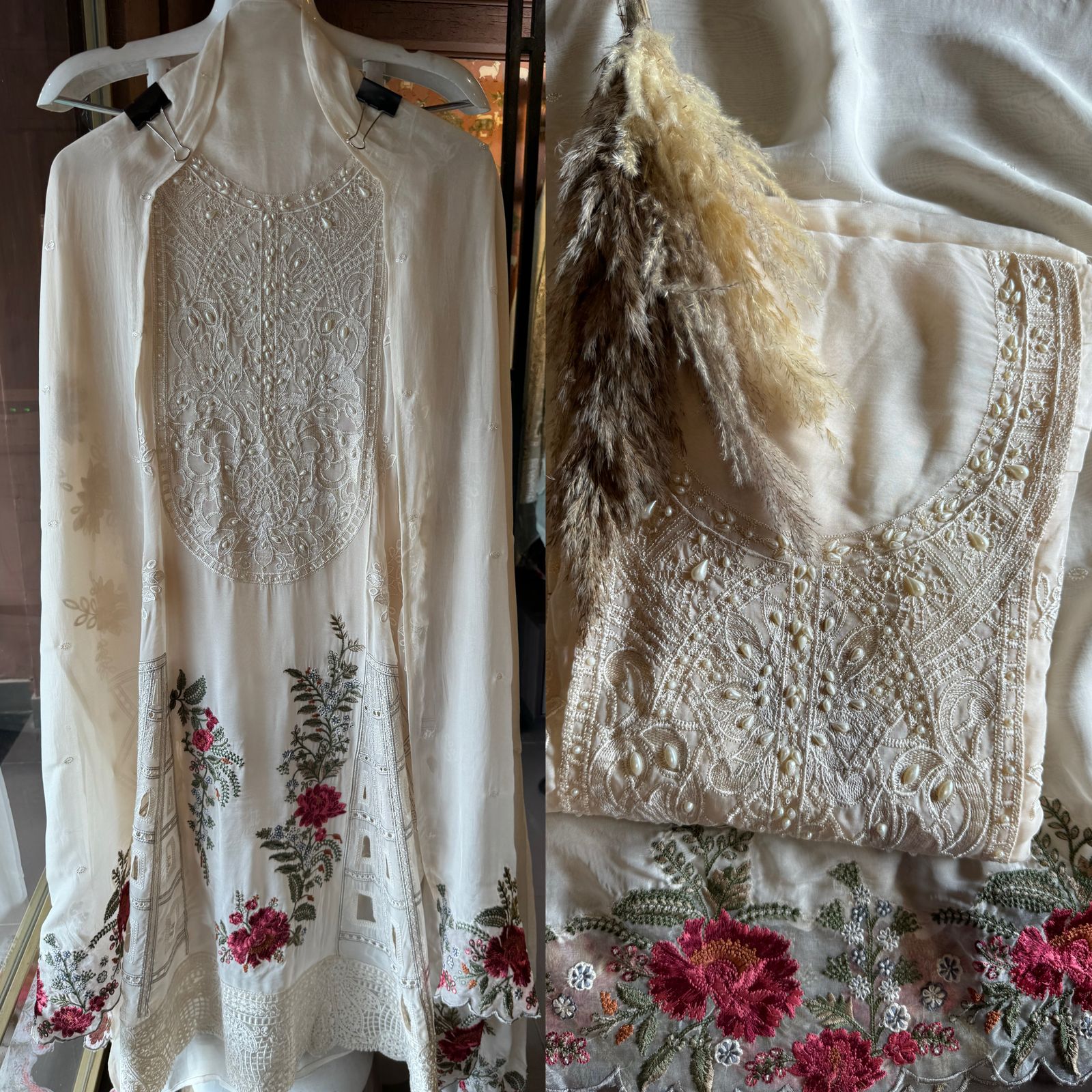 Soft and flowy organza Unstitched shirt