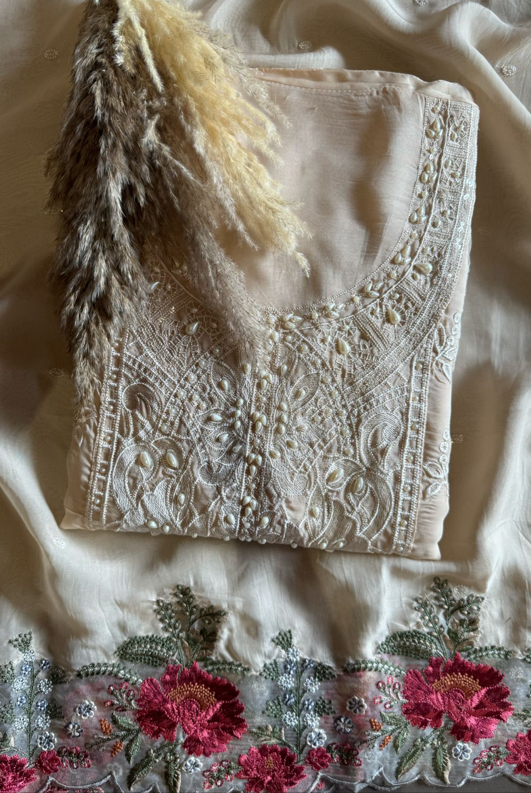 Soft and flowy organza Unstitched shirt