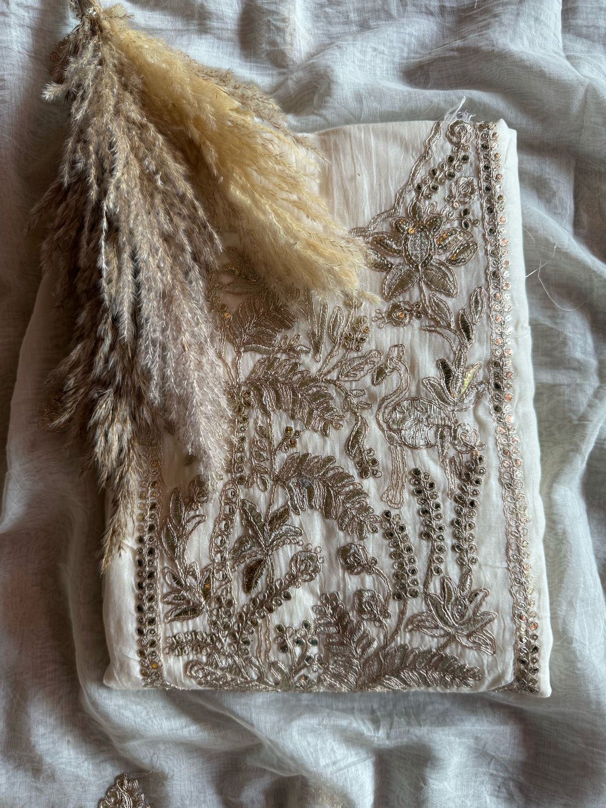 Shop Our latest Mul Chanderi Articles with pitta work