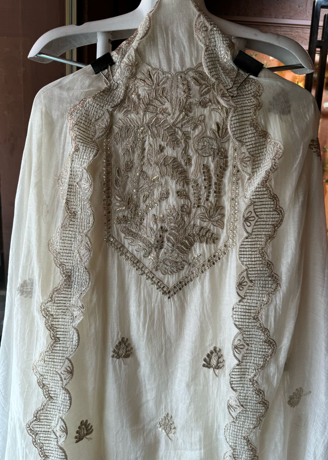 Shop Our latest Mul Chanderi Articles with pitta work