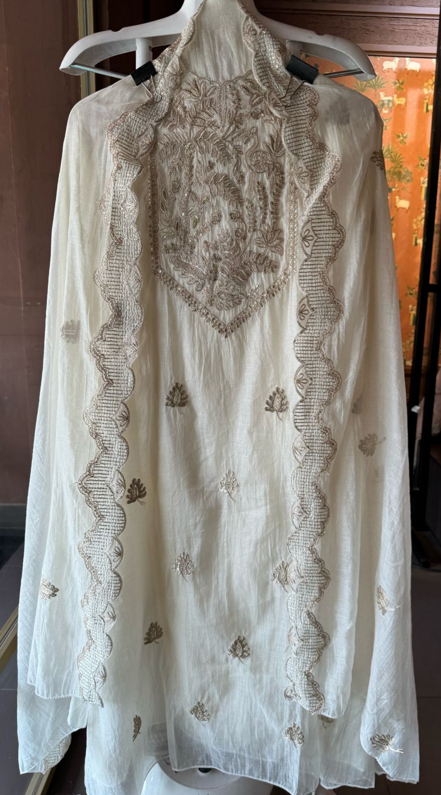 Shop Our latest Mul Chanderi Articles with pitta work