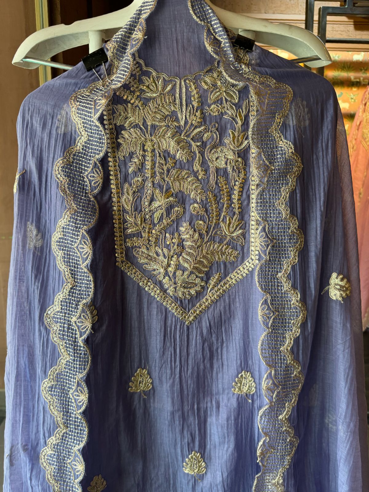 Shop Our latest Mul Chanderi Articles with pitta work