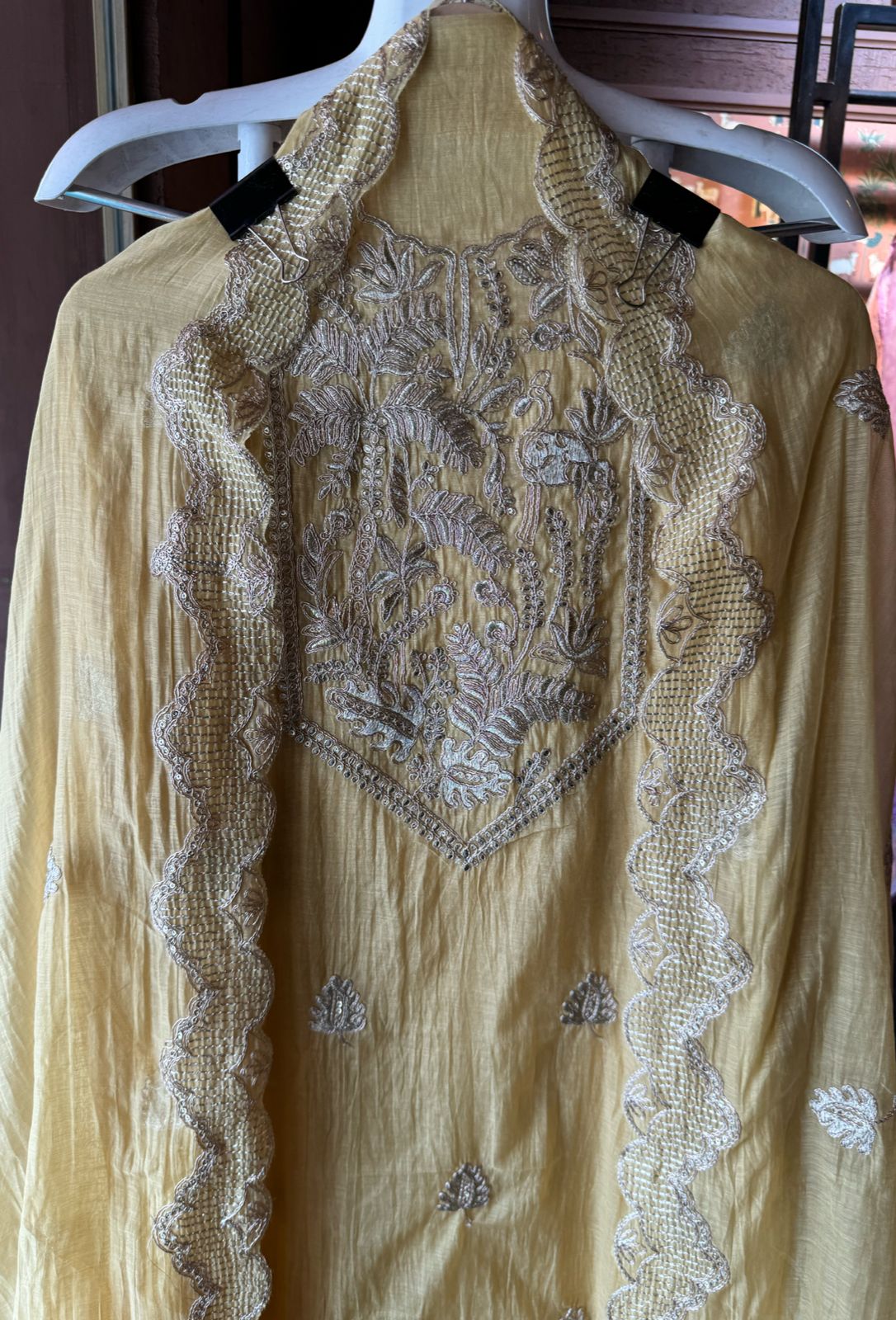 Shop Our latest Mul Chanderi Articles with pitta work